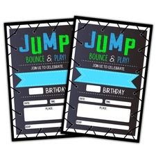20 Cards Trampoline Jump Birthday Party Invitations Bounce House B02