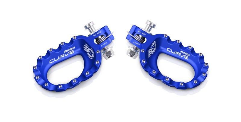 Repose-pieds S3 Curve bleu anti-boue pour éliminer la glisse en trial
