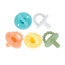 Nuby Silicone Softees Pacifier and Teethers - 5-Pack Silicone Baby Pacifiers