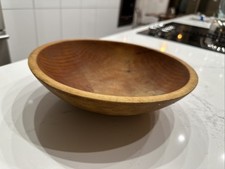 Vintage Munising Dough Bowl Wooden Hand Turned Rustic Farmhouse 11  Oval