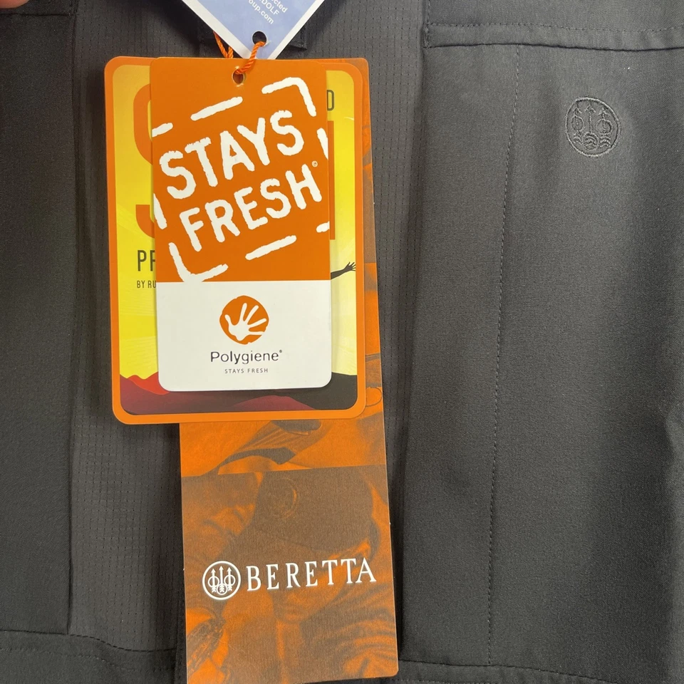 BERETTA Mens XL TKAD Flex Black Short Sleeve Shirt UPF 50 RUCO-BAC MED - Image 3 of 4