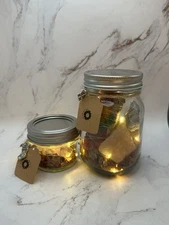 Shamanic Blessed Holiday Jar Sets With Fairy Lights- Rose Buds- Smudge- Crystals