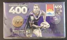 2019 Melbourne Storm Most Games NRL Cameron Smith 400 Medallion Stamp Cover PNC
