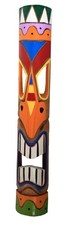 TIKI Mask Wooden Wall Plaque 100 cm Hand Carved Painted MAORI STYLE ABSTRACT