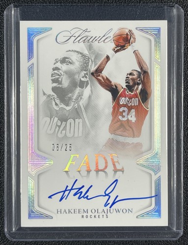HAKEEM OLAJUWON 2024-25 PANINI FLAWLESS FADE AUTO 6/25 ROCKETS