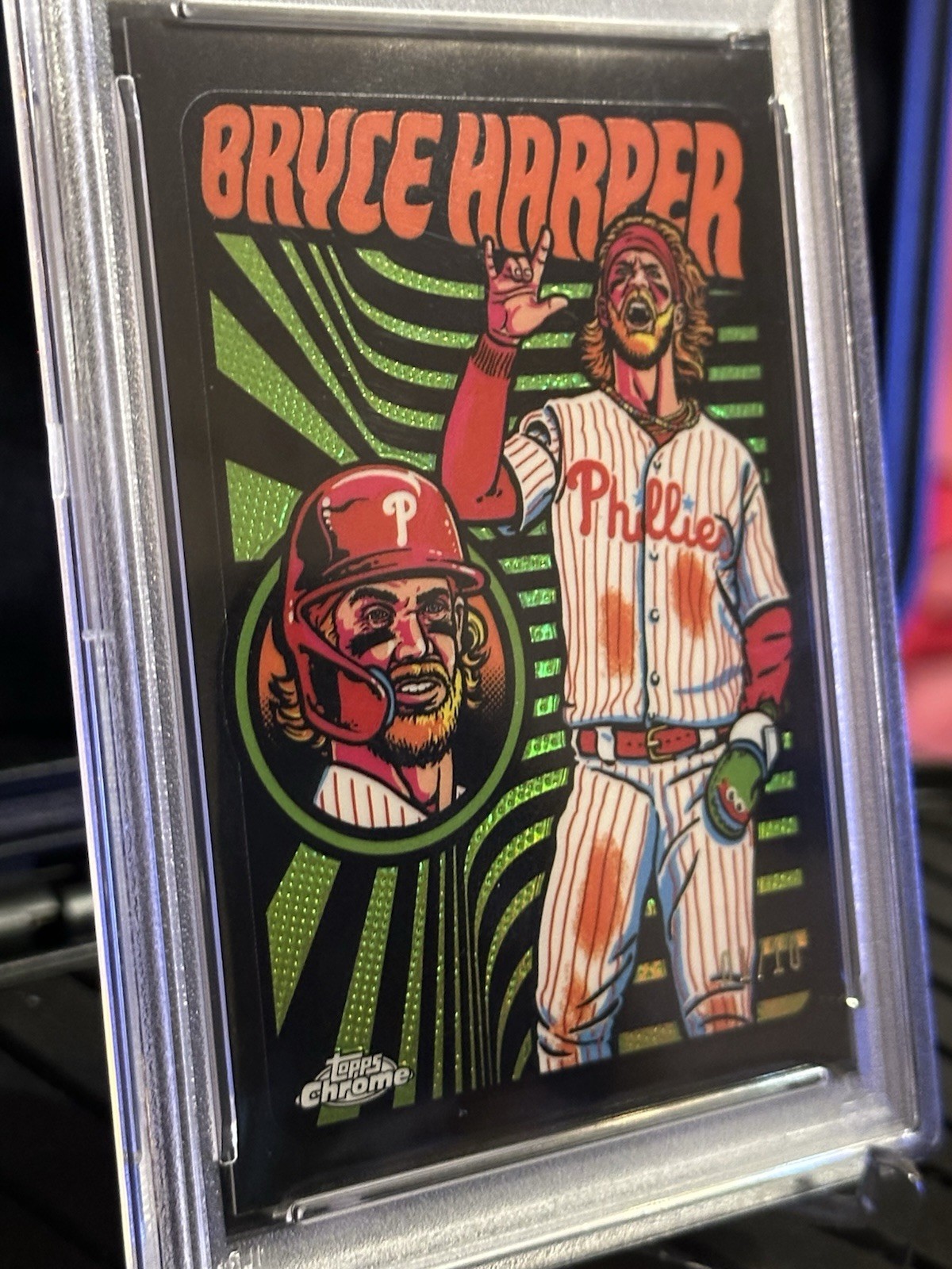 🔥Bryce Harper 1/10 Black Refr UV-7 2024 Topps Chrome Ultraviolet All-Stars PSA9 view 6
