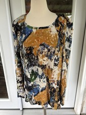 Tory Burch Womens 4 Eileen Silk de Chine Tunic Top Wally Print Stitch Size 8