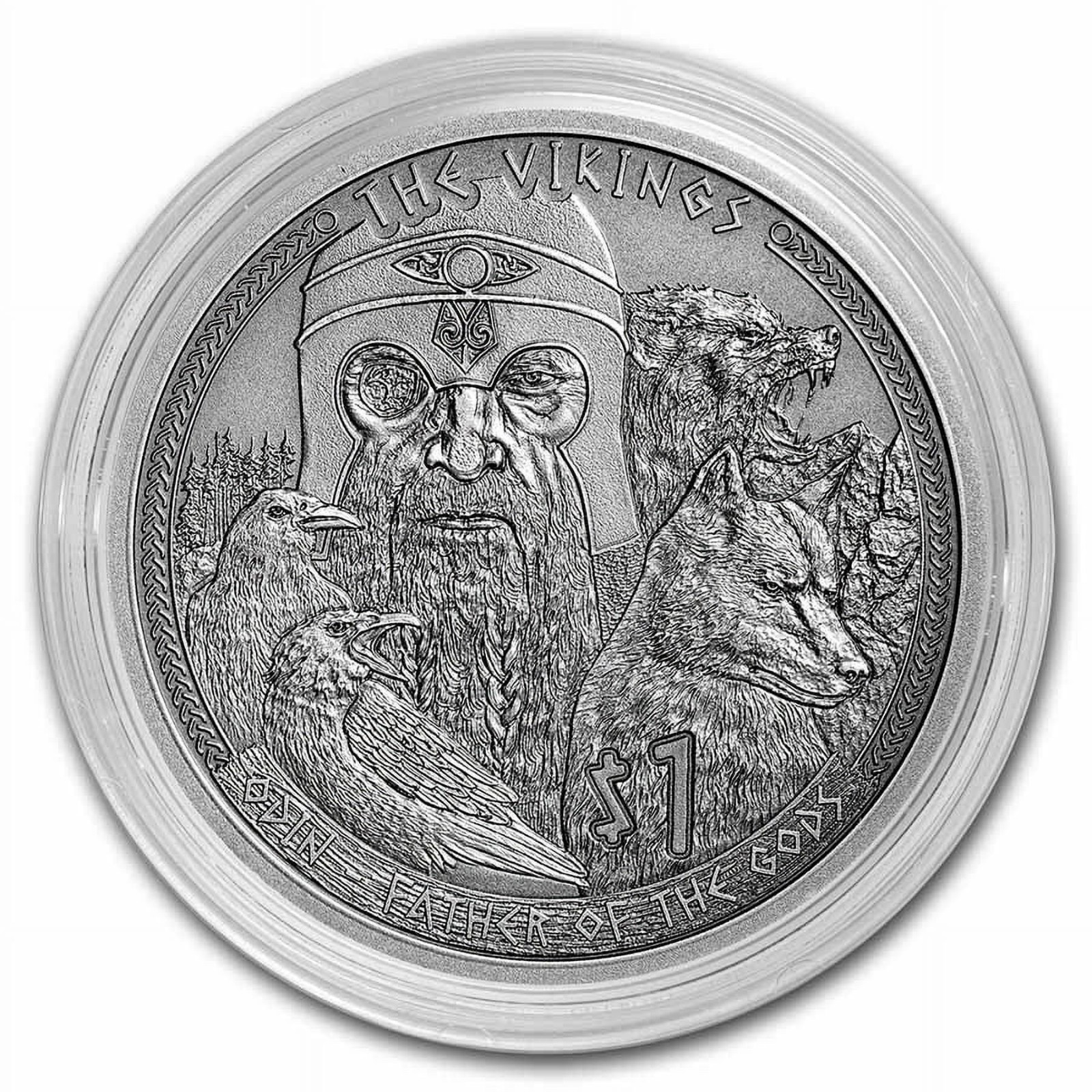 The Vikings Collection Limited Edition 0.5 oz Silver Coin (Odin Father Of  Gods)