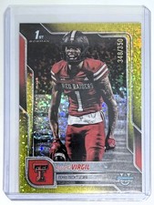 Reggie Virgil 2025 Bowman Chrome U #164 RC Yellow Mini Diamond /350 - Texas Tech