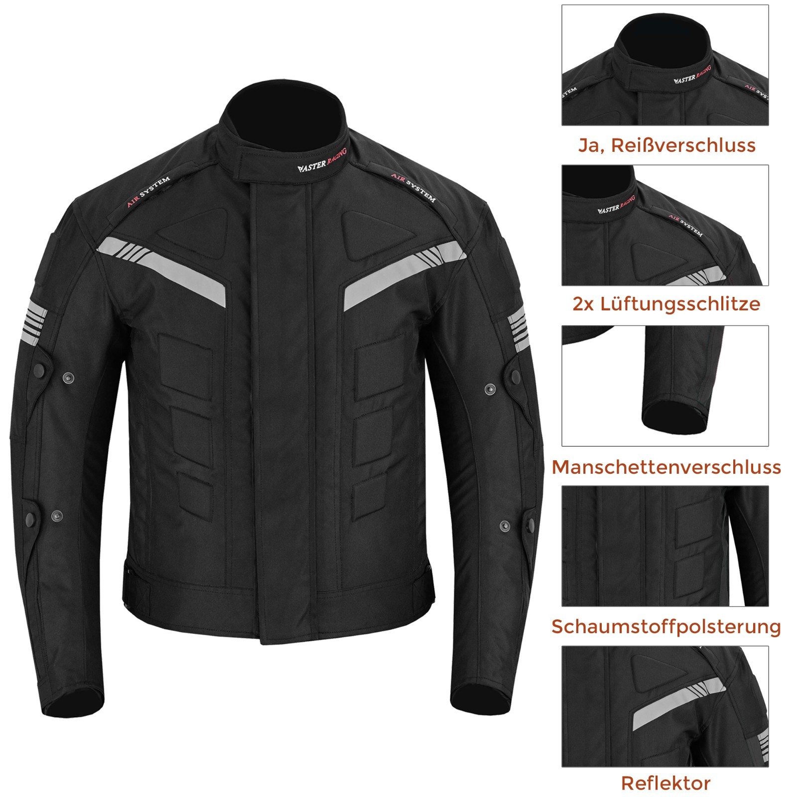 Tuta Moto Uomo, Guanti in Pelle Giacca Impermeabile, Pantaloni, Omologati CE foto 5