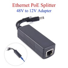 48V to 12V POE Splitter 10/100M IEEE802.3af/at Standard Ethernet Connectors