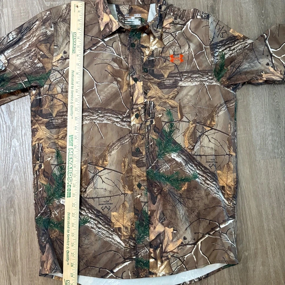Under Armour Hunting Button Up Shirt REAL TREE Xtra Camo Sz M Loose - Image 3 of 4