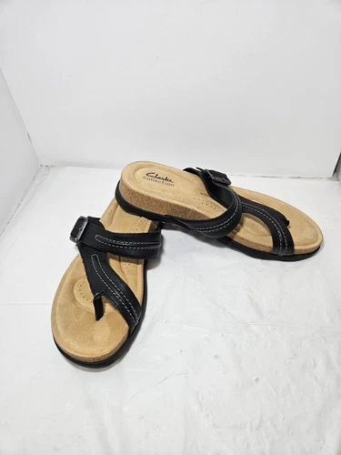 Sandali bassi Clarks donna Brynn Madi in pelle neri taglia 9 5M