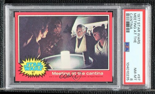 1977 Topps Star Wars #97 Meeting at the cantina — PSA 8