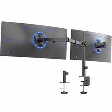 VIVO Black Dual Monitor Adjustable Desk Mount, Fits Ultrawide Screens up to 38"