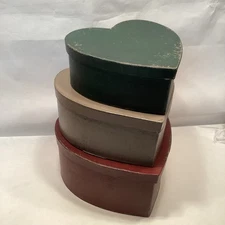 Heart Shape Boxes Stacking Nesting County Farmhouse Rustic Decor
