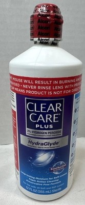Clear Care Plus HydraGlyde Cleaning Disinfecting Solution 360mL No Box Exp 07/26