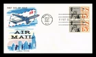 US COVER AIR MAIL 15C STATUE OF LIBERTY FIRST DAY ISSUE PAIR FLUEGEL CACHET