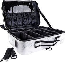 Borsa Portatrucco, 3 Strati Di Grande Capacità Professionale in Pelle PU Make up