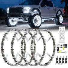 Nilight 4PCS 15.5inch Double Row LED Wheel Ring Lights Pure White with Remote...