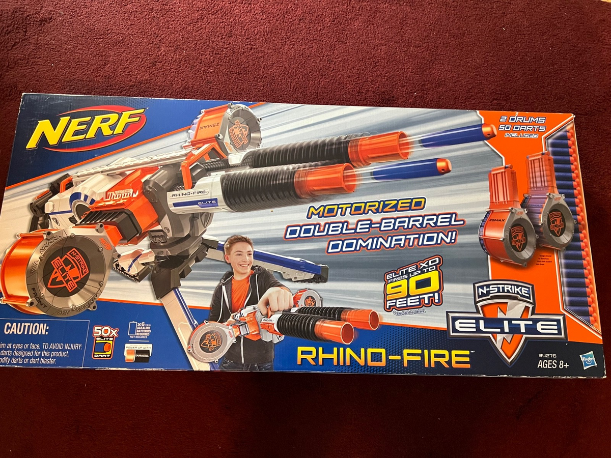 Nerf Rhino Fire N Strike Elite Dart Gun Tripod 2 Drum 2014 New