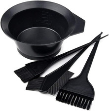 Hair Dye Brush  Bowl Set Black Color Mixing Tools Tint Comb DIY Salon