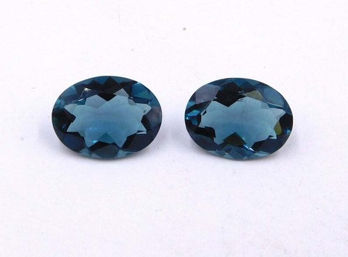 7x5mm Oval Kalibriert Größe Natürlich London Blauer Topas Facettiert Lose - Bild 7 von 7