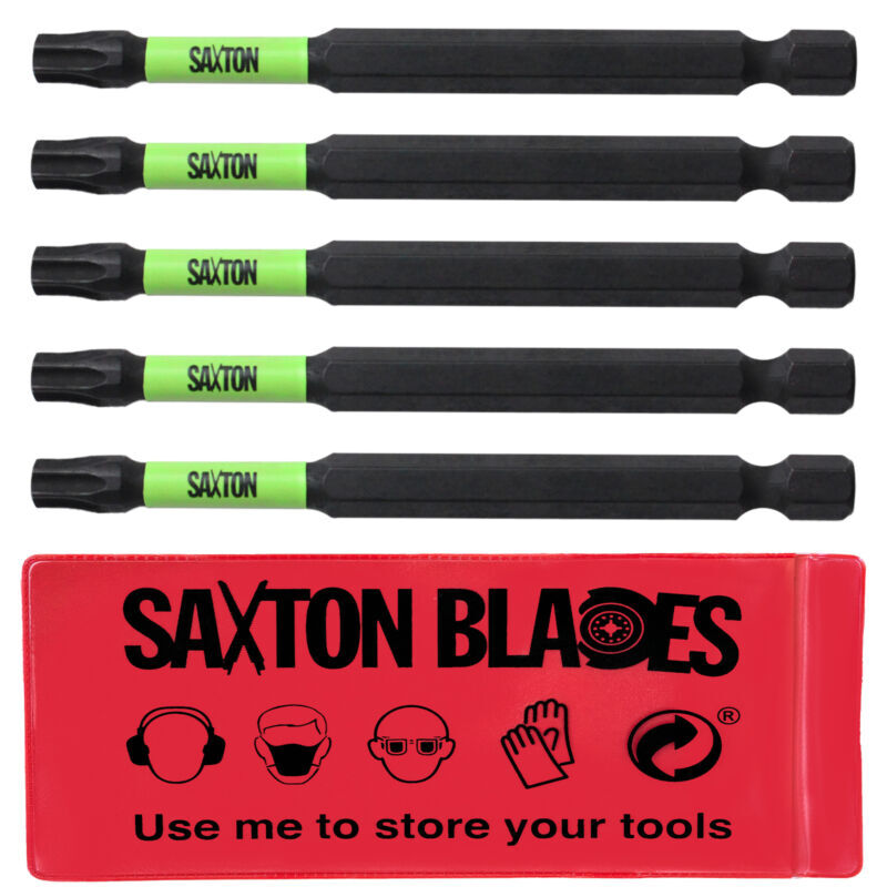 Saxton 5 x 89mm Torx TX30 Magnetic Impact Screwdriver Driver Bits Set