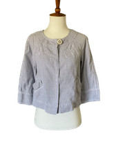 Ann Taylor Loft Cropped Striped Jacket