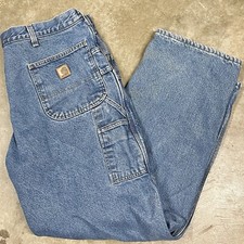 Carhartt Fleece Lined Carpenter Jeans 40x32 Distressed B200 DST VTG 2006 Y2K