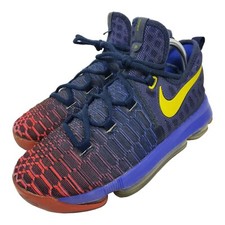 NIKE Shoes KD 9 GS Boys Size 7Y Blue ROAR FROM THE FLOOR Sneaker 855908-484