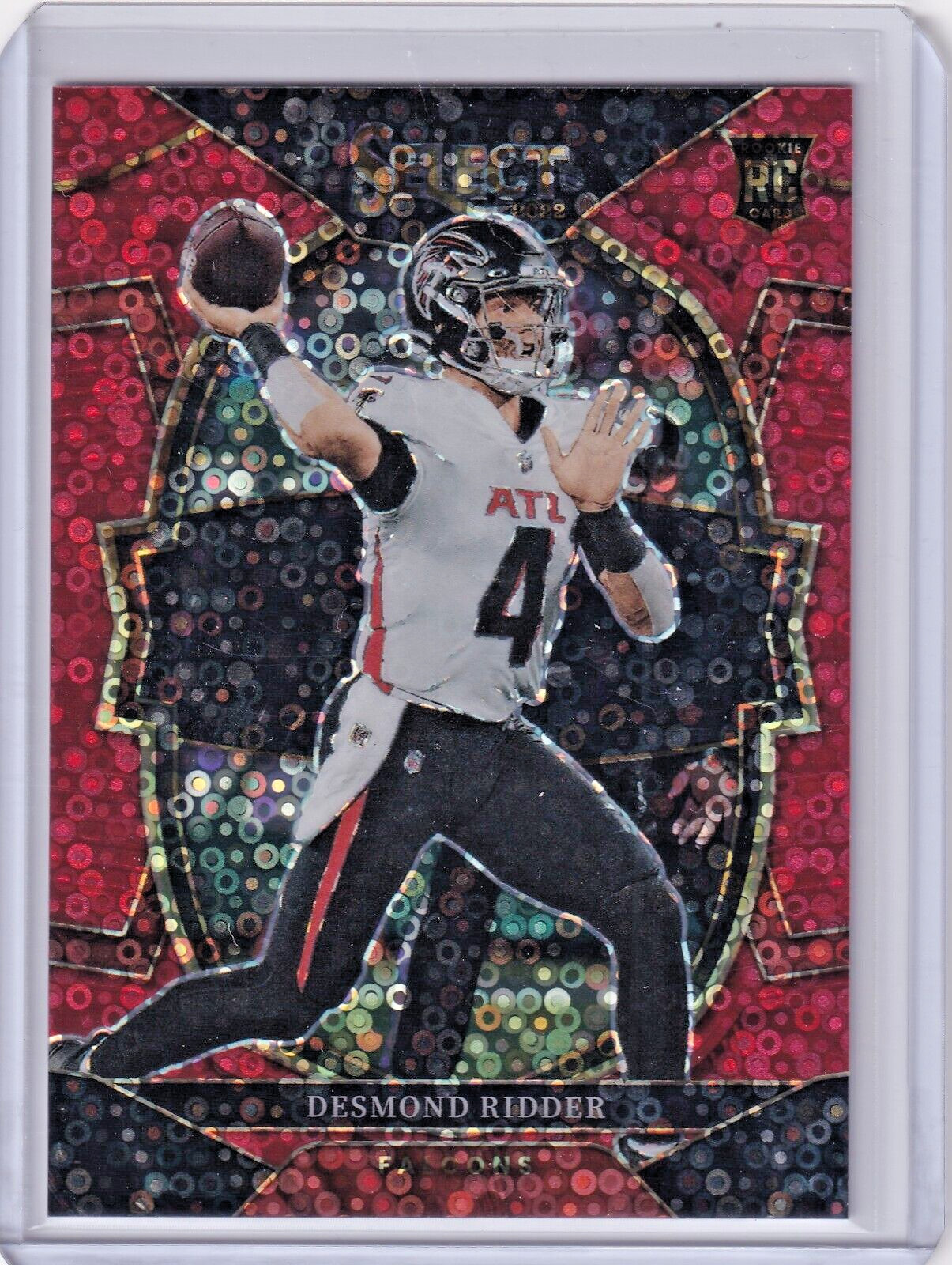 2022 Panini Select Concourse Red Disco Prizm /49 Desmond Ridder #36 Rookie RC