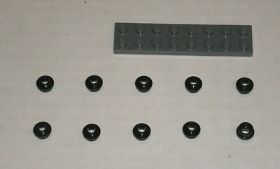 LEGO NEW 1x1 Black Plate Round Open Stud (10x) 6168646 Brick 28626