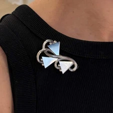 Estate Georg Jensen Sterling Silver Geometric "Triangles" Art Deco Brooch by Jør