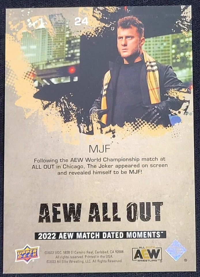2022 UPPER DECK AEW MATCH DATED MOMENTS GOLD MJF - Image 2 of 2