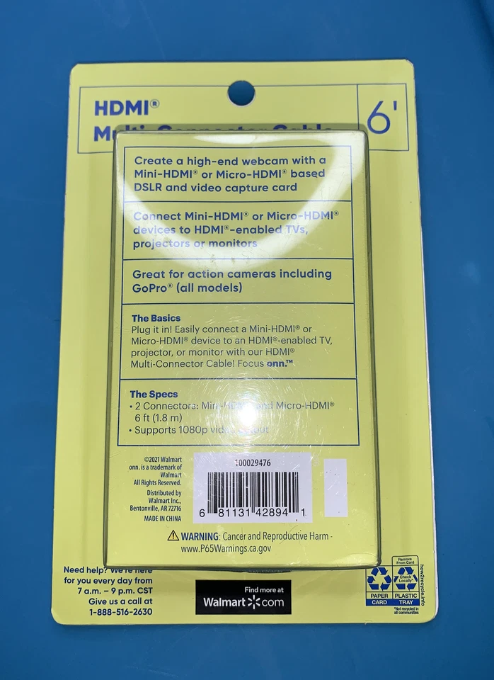 Focus Onn. HDMI 6ft Multi-connector cable - Image 2 of 4