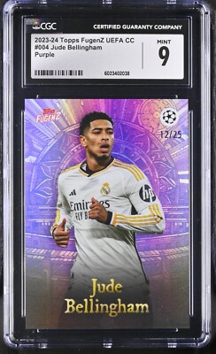 2023-24 Topps FugenZ UEFA CC Jude Bellingham #004 Purple /25   CGC 9   Super Sho