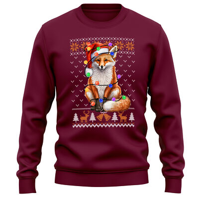 Weihnachtsfuchs Weihnachten Sweatshirt Wildtiere Tier Herren und Damen Pullover Baum Leicht...