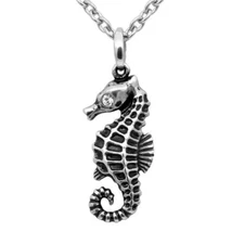 Serene Seahorse Petite Necklace - adorned with Crystal By Controse