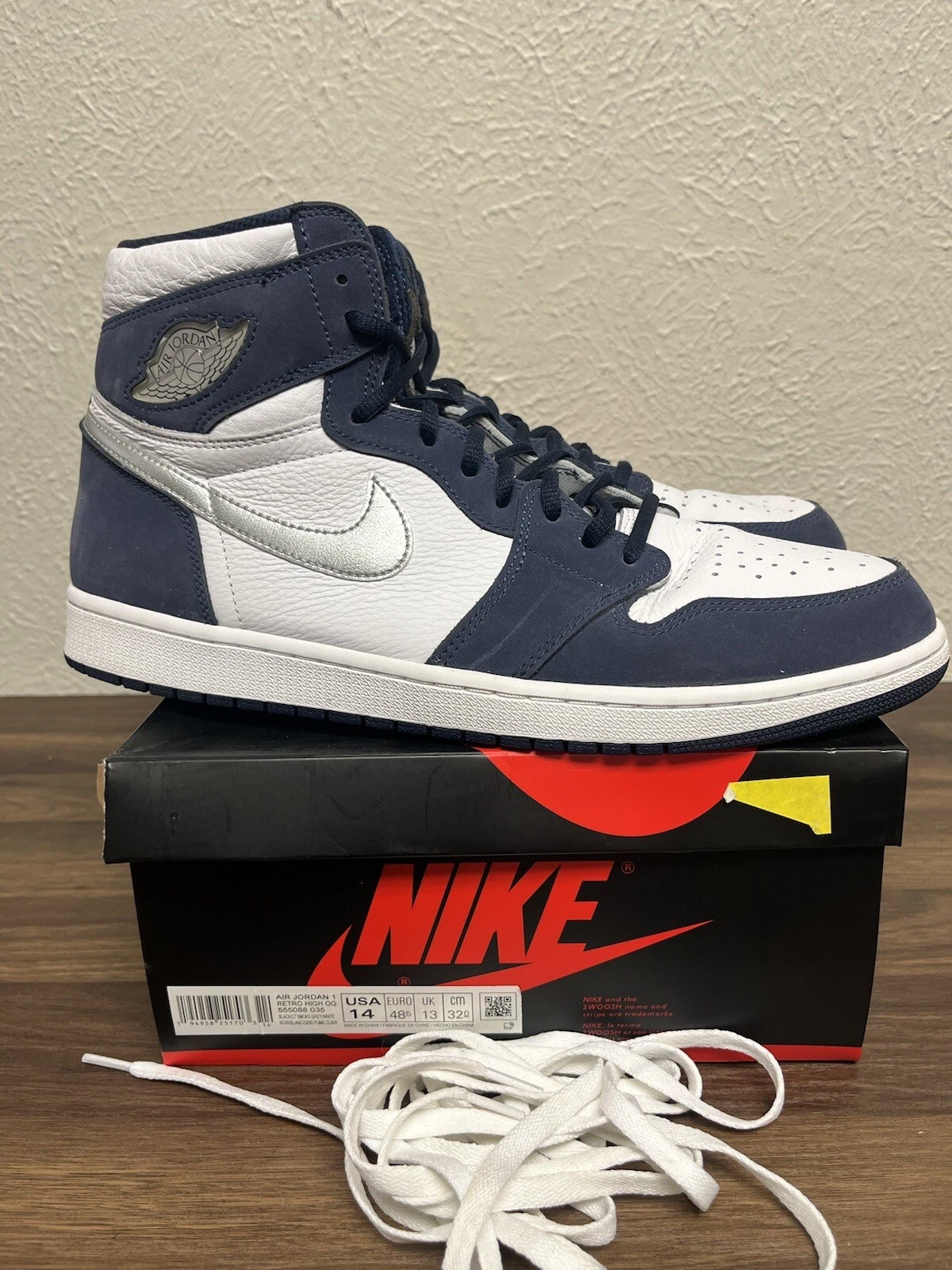 Taille 14   Jordan 1 Retro High CO.JP Midnight Navy 4 3 suprême 