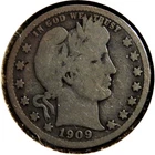elf Barber Quarter Dollar 1909 D  513