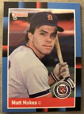 1988 Donruss Matt Nokes Baseball Card Rookie (RC) #152 Tigers Mid-Grade O/C. rookie card picture