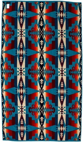 Pendleton Towel Blanket TUCSON Turquoise Oversized 102×178cm Cotton New - Picture 5 of 6