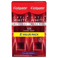 Colgate Optic White Renewal Whitening Toothpaste 3oz Pack of 2 Enamel Safe