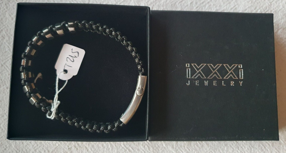 Bracelet noir neuf IXXXI 21-22,5 cm avec boîte cadeau étiqueté 49