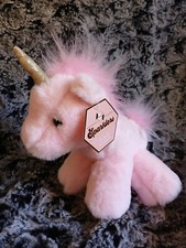 Fao Schwarz Pink Plush Baby Unicorn Minky Soft Stuffed Plush Lovey