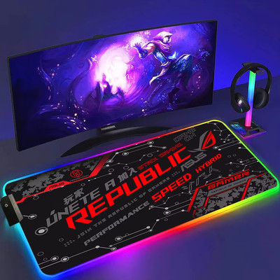 Schwarzes Mauspad Asus Rgb Gaming Mauspad Anime Matten Gamer Teppich PC Xxl Nied