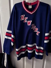 Vintage 1980's New York Rangers CCM Blue Road NHL Hockey Jersey Sz M