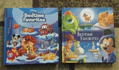2 Disney BEDTIME BOOKS, Pixar Bedtime Favorites Cars Toy Story Lion King Nemo