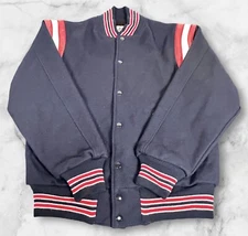 Vintage 90’s Wool Leather Varsity Bomber Jacket Retro Size Medium Ripon Jackets